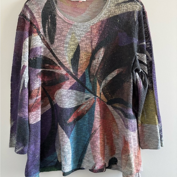 Jess & Jane Wind Ballad Sweater Knit Floral Colorful Women M 90s Grunge Boho USA - Picture 3 of 11